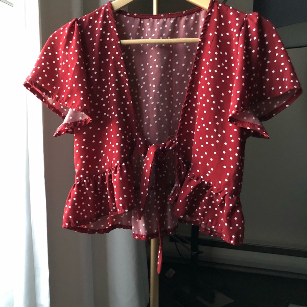 SOLD Tag-less Polka Dot Shirt Size XS